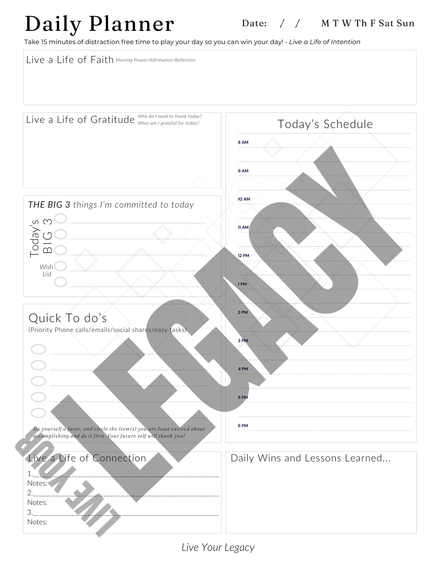 Live Your Legacy Quarterly Planner THRIVE Edition