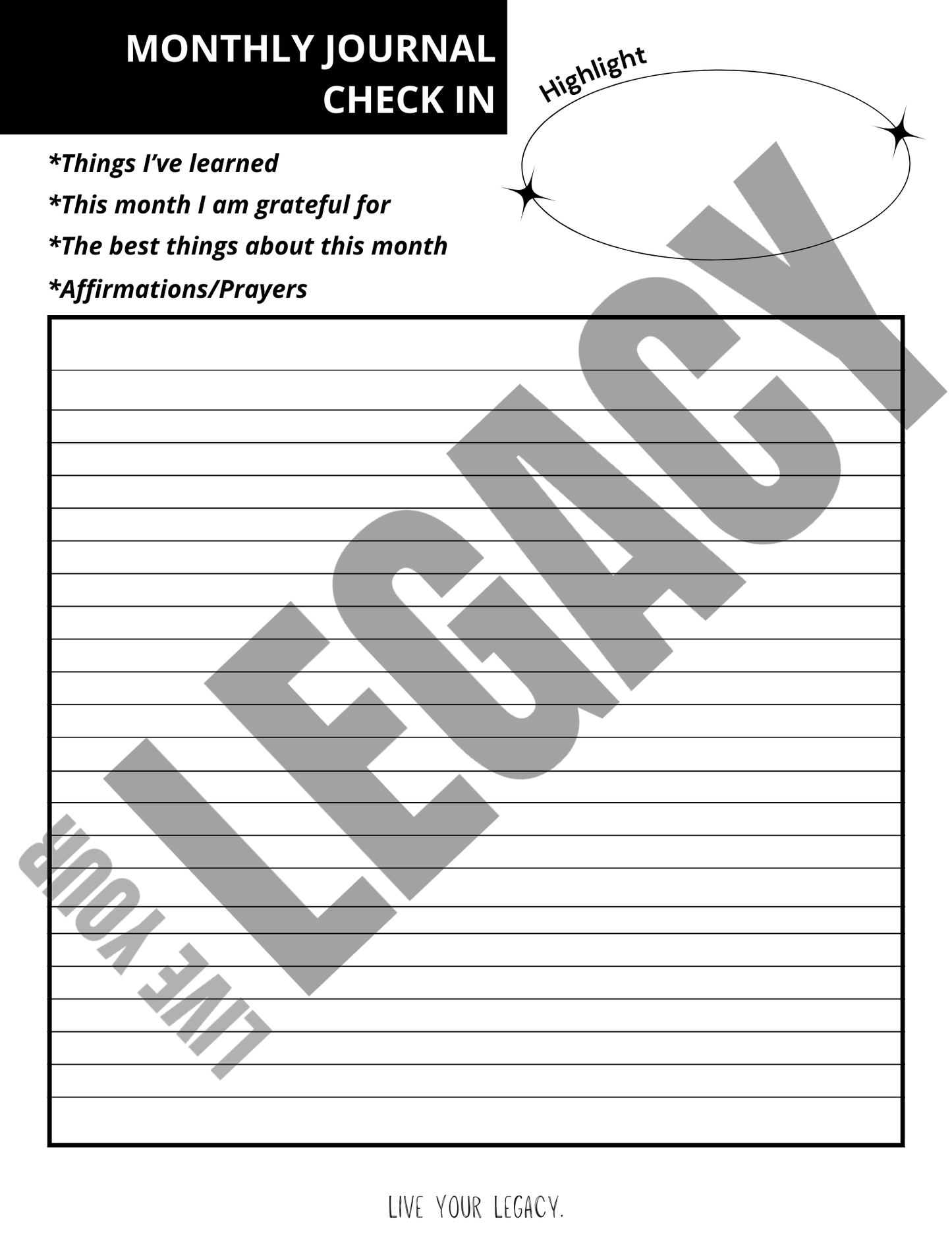 Bundle & Save Live Your Legacy Planner